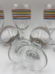 *Set of 6 Fiestaware – Libbey Rainbow Mambo Goblets 16 Oz 7” Tall
