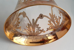4 Stauer «Allegro» 24K Gold Trimmed 8″ Crystal Wine Glasses From Empoli Italy