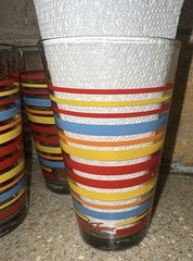 Fiesta Striped Drinking Glasses 16 oz Tapered Hi Ball SET OF 6 Fiestaware