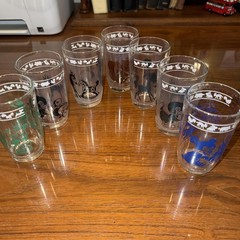 Vtg Kraft Swanky Swigs Children’s Drinking Juice Glasses Animals Set of 7