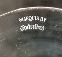 WATERFORD Marquis ETERNITY GOLD ICED TEA GLASS, Blown Crystal, 8″, 22K Gold Trim