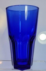 3 ARCOROC France Cobalt Blue GLASSES 8 Paneled Tumblers Sapphire 5.5″ Mojito ARC