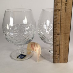 English Royal Brierley Crystal Cognac Brandy Snifters Original Red Box Set Of 2