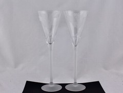 SET OF 2 TIGER LILY 12″ TOASTING FLUTES/GLASSES – MINT