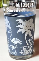 Florida The Sunshine State Wedgewood Blue 8oz Juice Glass 4-7/8″ Tall