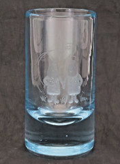 Vtg Heavy Thick 12 oz Glass Hand Carved Etched Wedding Couple 6″ High signed