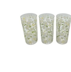 3 Vintage Culver Daisy 6 1/4” Highball Glass