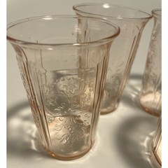 Set of 4 Vintage MacBeth-Evans American Sweetheart Pink Depression Glass Tumbler