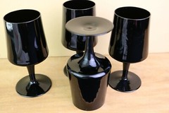 All Black Wine Glasses 5 » Verve Gorham Crystal Unique Shape