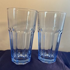Libbey Glass Company Gibraltar Misty Blue Glasses 6 1/4” Set of 2