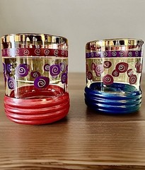 VINTAGE SAKURA SANGO SUE ZIPKIN ROCKS WHISKEY TUMBLER SET OF 2 MID CENTURY JAPAN