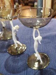 ART DECO SPEAKEASY Nudes F. Lampl Rare 1930’s Bimini Carafe 4 Martini Glasses
