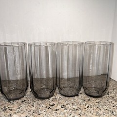 (6) Symmetry Heather Purple by Libbey Glass Company Tumbler Glass 12 sided