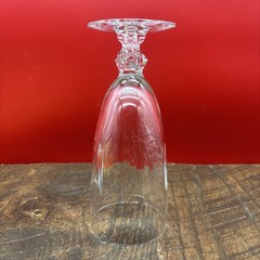 Tiffin Franciscan Glass Elegance 17377 R Cut Ice Tea Goblet Bubble Stem Crystal