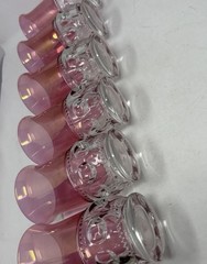 PERFECT Vintage Kings Crown Ruby Red Cranberry Thumbprint Water Glasses Set Of 7