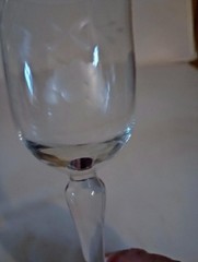 Set of 4 Vintage Etched Flower Wine Glasses