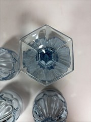 Vintage Fostoria Glass Moonstone Light Blue Wine/Juice Goblets Set of 4