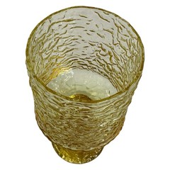 Lenox Hand Blown Crystal Goblets Yellow Set of 3 Vintage Stemware USA