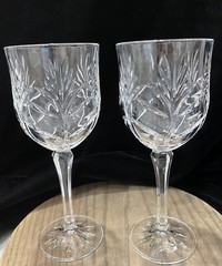 RETIRED 5th Ave PORTICO Water Wine Goblets Crystal Clear Ind. 7 7/8” VTG