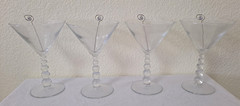 Libbey Metropolis Martini Glasses Set of 4 Stacked Ball Stem Modernist & Pitcher