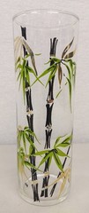2 Vintage FEDERAL GLASS Mid Century Modern GOLD BAMBOO Highball Drinking Glasses