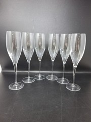 Disaronno Italy set of 6 Crystal 9.75″ Tall Champagne Glasses