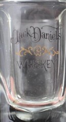 Jack Daniels Whiskey Set of Four on the Rocks Glasses and Two Shot Glasses