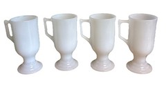 Irish Coffee Mug Milk Glass Governor’s Spirits & Fine Food 8 Oz (4) Vintage