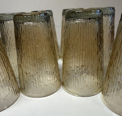 8 VTG Jeanette Iridescent Marigold Carnival Tree Bark Variant Flat Tumbler 5″