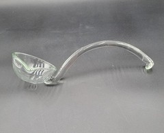 Vintage Glass 12″ Punch LADLE Single Spout Handblown