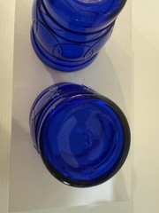 Vintage Ring O Rings Cobalt Blue Glass Tumblers Maryland Glass Pair