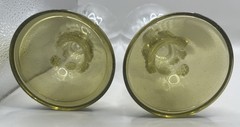 Set of 2 Vintage German Dutch Roemer Römer Blown Olive Goblet Glasses