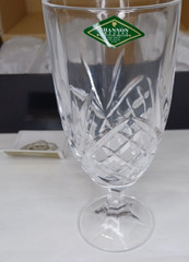 Set of 4 Shannon Dublin Crystal 14oz Tall Iced Tea Beverage Glasses NOS Barware