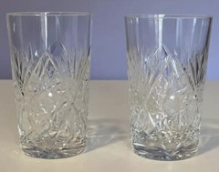 Vintage Pineapple Starburst Pattern Drinking Glass Juice Highball Set Of 2