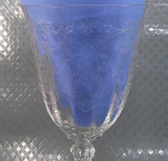 Vintage Fostoria Navarre Meadow Rose Wine Water Iced Tea Glass Stem Crystal