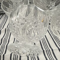 Cristal D’Arques-Durand Longchamp clear footed crystal dessert bowl set