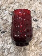 Vintage Anchor Hocking Drinking Glass Red Bubble Depression Glass Tumbler Cup