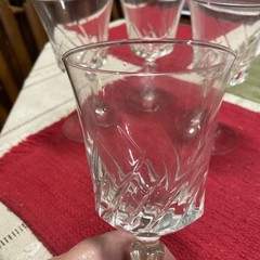 Set Of 4 D’Arques /Durand «Flammes» Cut Crystal Claret Wine Glasses-6-3/8” T