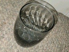 Vintage Libbey Swirl Pattern Juice 4.5 Inch Glass Tumbler Light Aqua Color