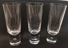 SET OF 3- Midcentury KOSTA Boda Crystal PIPPI 7″ Bubble Stem 5 Oz