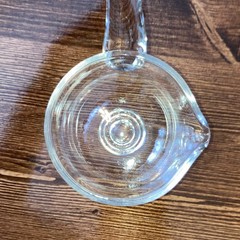 Clear Hand Blown Glass Ladle w/ Long Handle Pour Spout, 3 oz, MCM