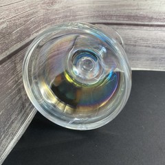 Pier 1 Iridescent Champagne Coupe Luster Barware Glass Heavy 12 Oz Weight