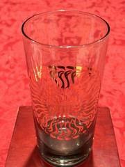 Vintage MCM Jeanette Glass Smoked Glass Gold Atomic Starburst Highball Tumblers