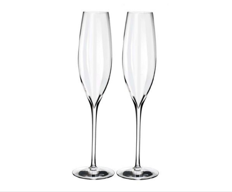 Waterford Elegance Optic Classic Champagne Flute Pair