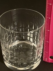Luigi Bormioli Accademia Italy Whiskey crystal 12.75 oz rock Glass Signed 4” T