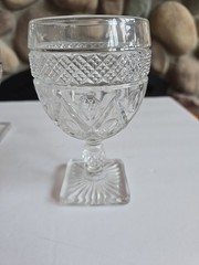 Set of 4 Vintage IMPERIAL GLASS-OHIO Cape Cod Clear Water/Wine Goblets 5.75″