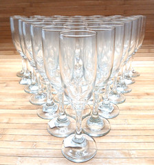 Lot of 12 Cristar Premiere Clear Water Champagne Goblets Flutes Commercial Glass