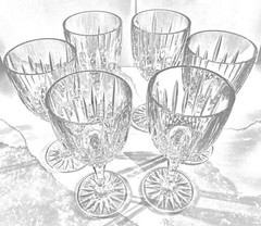 Vintage Mikasa OLD DUBLIN Cut Crystal Wine Glass Set of 6 Claret 6.5” Star Foot