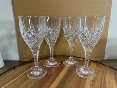 SHANNON Crystal by GODINGER DUBLIN Pattern Wine / Water Glasses 8″ – SET OF 4