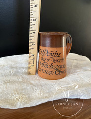 Rare. Early 1900’s Royal Doulton Stamped Pottery Mug. «Of all sad Deaths…»